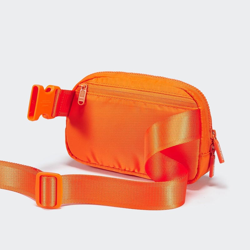 Pander Two Way Zipper Fanny Pack Nylon Everywhere Belt Bag for Women, Water Repellent Waist Packs, Crossbody Bags with Adjustable Strap (Dark Orange). - Image 4